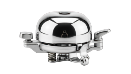 Shiny Metal Bicycle Bell on White Background.