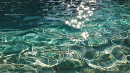 Rippled pool water reflecting sunlight (4)