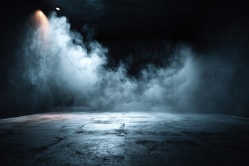 dark background featuring glowing blue mist over a textured.