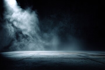 dark background featuring glowing blue mist over a textured.