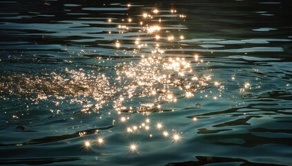 Sun sparkles on rippled water