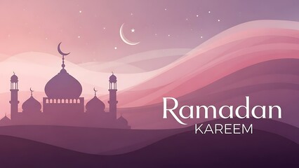 Ramadan Kareem a mosque in the background