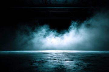 dark background featuring glowing blue mist over a textured.