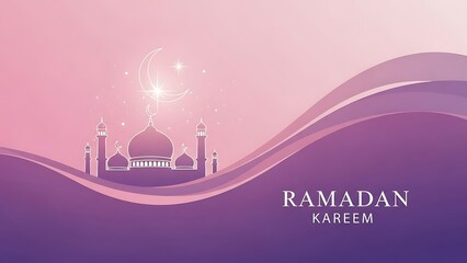 Ramadan Kareem a mosque in the background