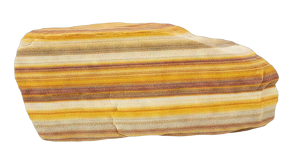Banded Iron Formation Specimen on White Background.