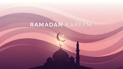 Ramadan Kareem a mosque in the background