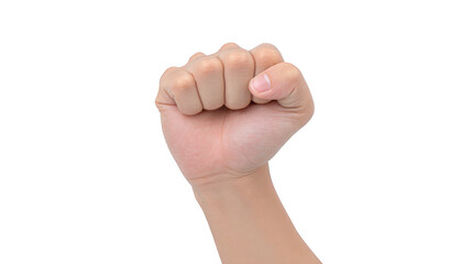 Clenched fist human hand isolated gesture skin closed emotion power strength protest sign clenched fist of human hand isolated transparency background showing gesture of strength power