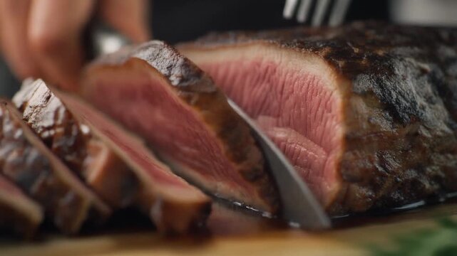 A closeup of a healthy female hand holding a gourmet tray of fresh raw fish and red meat prepared for a seafood meal in a white market setting