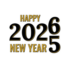 Happy New Year 2026. Holidays typography poster. Vector template for banner, greeting card, sign, invitation, etc.