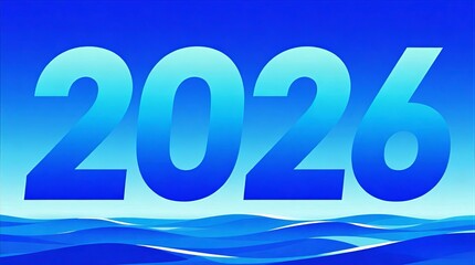 2026 Blue Water Gradient Typography