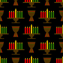 Kwanzaa seamless pattern. African American holiday vector background. Perfect for fabric, textile, scrapbooking, wrapping paper, etc.
