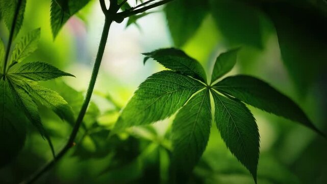 Cannabis plant leaves (marijuana).