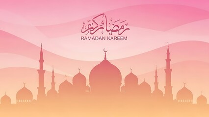 Ramadan Kareem a mosque in the background