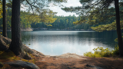 The sound of distant birds and the smell of fresh pine fill the air as you sit near the lake. How do you feel connected to the earth in this peaceful, natural setting?