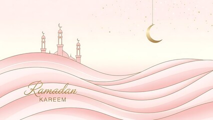 Ramadan Kareem a mosque in the background