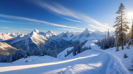 winter landscape with snow