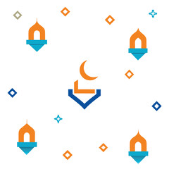 Geometric seamless ramadan pattern pack with islamic motifs isolated on white background