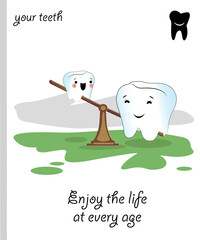 Funny Teeth vector cartoon dental.eps