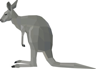 low poly animal kangaroo polygonal vector.eps