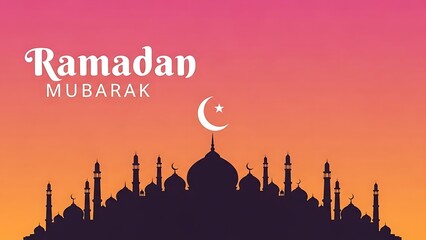 Ramadan Kareem a mosque in the background