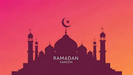 Ramadan Kareem a mosque in the background