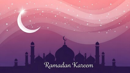 Ramadan Kareem a mosque in the background