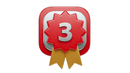 3rd Place Award Badge on White Background