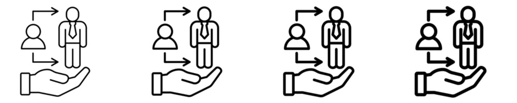 Entry-Level Role Icon Set Different Style Collection
