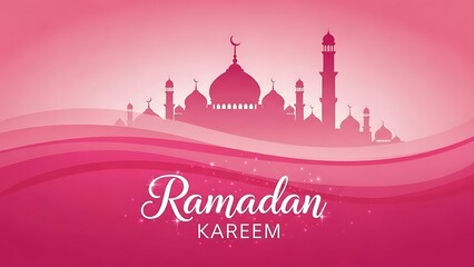 Ramadan Kareem a mosque in the background