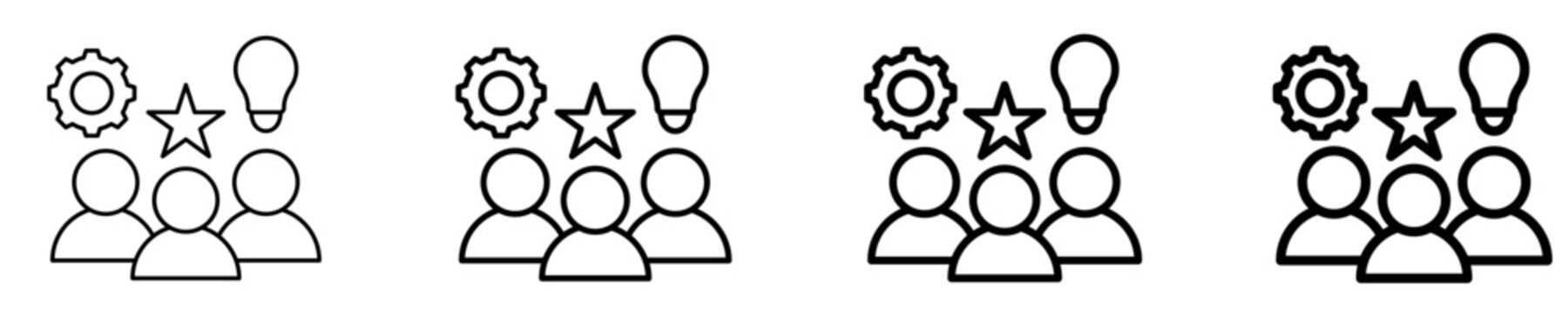 Group Activity Icon Set Different Style Collection
