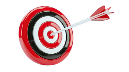 Arrow hitting the bullseye on a target - Success Concept