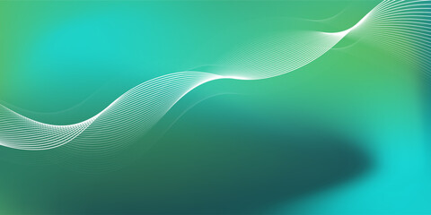 Abstract gradient blue, soft, green color texture noise background with white flowing lines design. Vector illustration