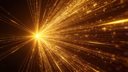 Abstract luxury golden light rays and shining flare beams, bright sun illumination with warm celebratory atmosphere, sleek elegant texture background for digital creative energy themes.