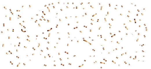 Confetti Dots and Strips Scattered on White Background, Festive Party Decoration Concept for Celebration.