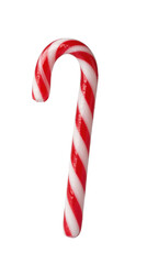Red and white striped candy cane isolated