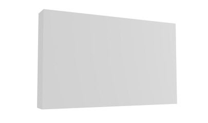 3D exhibition stand. White empty geometric square. White blank promotion. Presentation event room display. Blank wall. Blank mock-up box product isolated. Mockup for press wall, pop up. Template