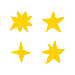 Hand drawn shooting star doodles with sparkle effects. Perfect for Christmas designs, winter holidays, festive greeting cards. Vector line art illustration with magical emphasis. Chalk sketch