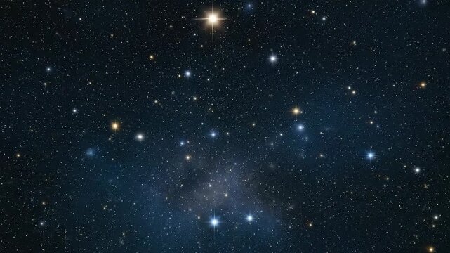 Cosmic Display of Celestial Bodies Sparkling Against the Deep Blue Night Sky