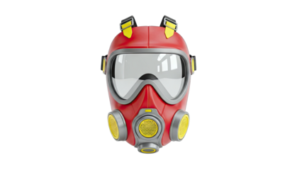 Red Gas Mask Isolated on White Background