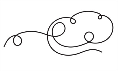 Minimalist Single Continuous Line Drawing of a Cloud Vector Illustration