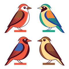Fototapeta premium vector set of birds