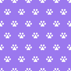 seamless pattern of cat paw print. repeating pet texture for wallpaper, fabric, wrapping paper, and cute design themes