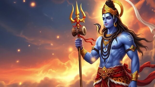 Maha Shivratri Celebration With Vibrant Lights Honoring Lord Shiva in a Majestic Atmosphere