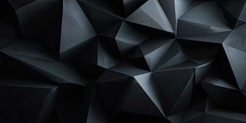 Fototapeta premium Abstract dark geometric shapes forming a textured, three-dimensional pattern