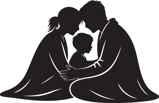 Silhouette of bride and groom vector cartoon drawing for halloween icon art symbol