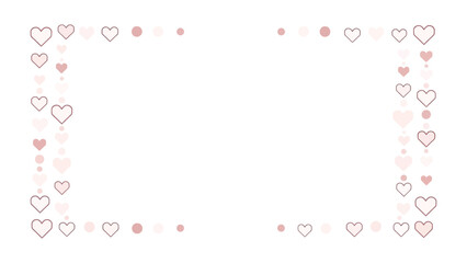 Delicate Hearts Bordering: An elegant display of hearts and dots forms a charming border, perfect for conveying themes of love and affection. A minimalist composition creates a soft.