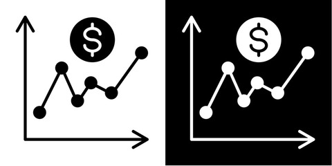 Stock Ticker  Icon Set White Style Collection