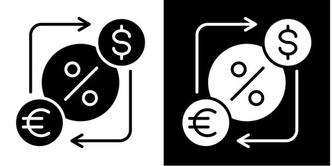 Exchange Rate  Icon Set White Style Collection