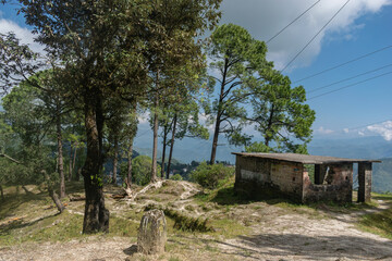 An old abandoned house over the mountain.