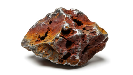 A large iron meteorite with a rough surface and metallic luster